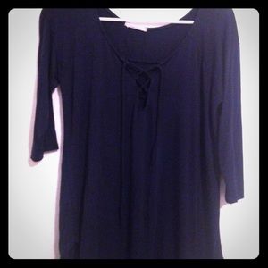 Caged Front Navy Top with Open Back